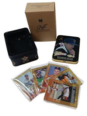 Vintage 1995 Nolan Ryan Avon Collector Tin Set 5 Metal Cards NIB